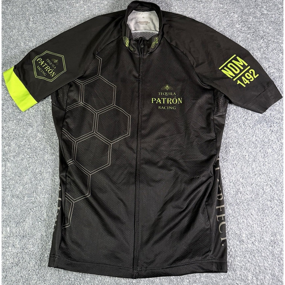 Craft Cycling Jersey Men's XL Black Green Patron Racing Full Zip Short Sleeve